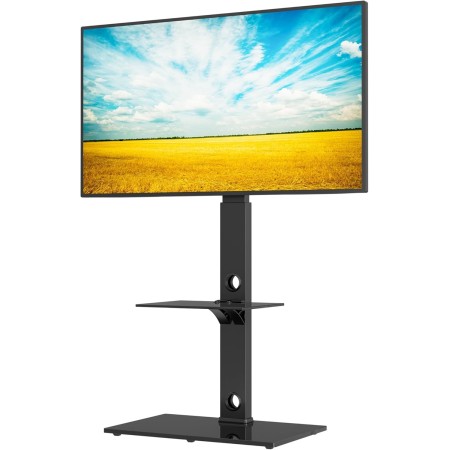 BONTEC Soporte TV Pie para TV de 30-70 Pulgadas de Plasma LED OLED LCD, Ajustable en Altura, Soporte TV Suelo con Estantes de