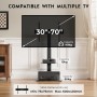 BONTEC Soporte TV Pie para TV de 30-70 Pulgadas de Plasma LED OLED LCD, Ajustable en Altura, Soporte TV Suelo con Estantes de