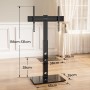 BONTEC Soporte TV Pie para TV de 30-70 Pulgadas de Plasma LED OLED LCD, Ajustable en Altura, Soporte TV Suelo con Estantes de