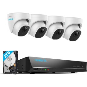 Reolink 5MP Kit Cámaras de Vigilancia PoE, con 4X 5MP Detección de Personas/Vehículos Cámaras IP PoE Exterior y 8CH 4K NVR con