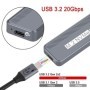 NVMe M.2 SSD carcasa NVMe NGFF 20Gbps PCIe M.2 SSD portátil USB C 3.2G
