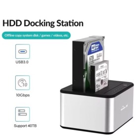 Caja de disco duro externo SSD de 2,5/3,5 pulgadas, estación de acopla