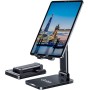 Gritin Soporte Tablet, Ajustable Soporte Móvil - Plegable Soporte de Escritorio/Soporte para Teléfono Súper Estable Compatible