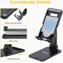 Gritin Soporte Tablet, Ajustable Soporte Móvil - Plegable Soporte de Escritorio/Soporte para Teléfono Súper Estable Compatible
