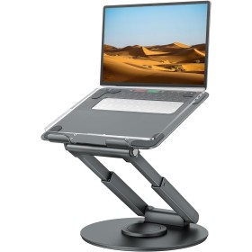 Tounee Soporte Portátil Altura Ajustable de hasta 21 Pulgadas, Soporte Ergonómico Ordenador Portátil con Base Giratoria de 360