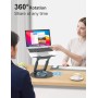 Tounee Soporte Portátil Altura Ajustable de hasta 21 Pulgadas, Soporte Ergonómico Ordenador Portátil con Base Giratoria de 360