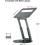 Tounee Soporte Portátil Altura Ajustable de hasta 21 Pulgadas, Soporte Ergonómico Ordenador Portátil con Base Giratoria de 360