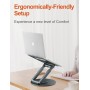 Tounee Soporte Portátil Altura Ajustable de hasta 21 Pulgadas, Soporte Ergonómico Ordenador Portátil con Base Giratoria de 360