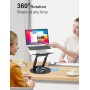 Tounee Soporte Portátil Altura Ajustable de hasta 21 Pulgadas, Soporte Ergonómico Ordenador Portátil con Base Giratoria de 360