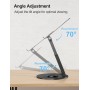 Tounee Soporte Portátil Altura Ajustable de hasta 21 Pulgadas, Soporte Ergonómico Ordenador Portátil con Base Giratoria de 360