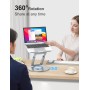 Tounee Soporte Portátil Altura Ajustable de hasta 21 Pulgadas, Soporte Ergonómico Ordenador Portátil con Base Giratoria de 360