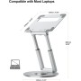 Tounee Soporte Portátil Altura Ajustable de hasta 21 Pulgadas, Soporte Ergonómico Ordenador Portátil con Base Giratoria de 360