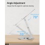 Tounee Soporte Portátil Altura Ajustable de hasta 21 Pulgadas, Soporte Ergonómico Ordenador Portátil con Base Giratoria de 360