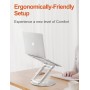 Tounee Soporte Portátil Altura Ajustable de hasta 21 Pulgadas, Soporte Ergonómico Ordenador Portátil con Base Giratoria de 360