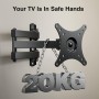 Perlegear Soporte TV Pared de 10-32 Pulgadas, Soporte TV de hasta 20kg, Soporte Monitor Pared Puede Inclinarse, Girarse,