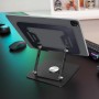 Mars Gaming MA-RST, Soporte para Tablet y Convertibles 2en1 hasta 13", Giratorio 360º + Ajustable en Altura y Ángulo 180º,