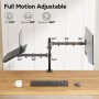 REDBAT Brazo para Monitor de 13 a 32 Pulgadas Pantalla LED LCD, con Bandeja para Portátil hasta 16 Pulgadas, Soporte con VESA de
