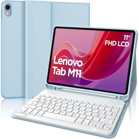 WINCHKING Teclado para Lenovo 11 Pulgada Tab M11 - Funda con Teclado Español Ñ Bluetooth Inalámbrico Extraíble para Tablet