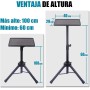 GLEAM Soporte para Proyector Soporte Más Fuerte Bandeja Grande 39 cm x 29 cm Altura de 60 cm a 100 cm para Laptops, Proyector,