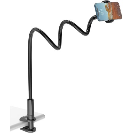 TRYONE Soporte Movil Mesa: Sujeta Móvil Teléfono [Brazo Largo de 90 cm] Pinza Movil Flexible para Serie iPhone 16 15 14 13 12 11