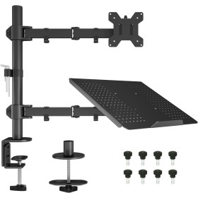 BONTEC Soporte Monitor y Portatil para Pantallas de LED LCD de 13-27 Pulgadas y Ordenador Portátil hasta 17 Pulgadas, Soporte de