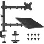BONTEC Soporte Monitor y Portatil para Pantallas de LED LCD de 13-27 Pulgadas y Ordenador Portátil hasta 17 Pulgadas, Soporte de