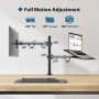 BONTEC Soporte Monitor y Portatil para Pantallas de LED LCD de 13-27 Pulgadas y Ordenador Portátil hasta 17 Pulgadas, Soporte de