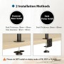 BONTEC Soporte Monitor y Portatil para Pantallas de LED LCD de 13-27 Pulgadas y Ordenador Portátil hasta 17 Pulgadas, Soporte de