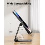 Nulaxy Soporte Móvil Mesa Plegable, Soporte Teléfono Mesa, Soporte Dock Base Escritorio para Teléfono Compatible con iPhone 15