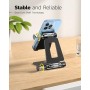 Nulaxy Soporte Móvil Mesa Plegable, Soporte Teléfono Mesa, Soporte Dock Base Escritorio para Teléfono Compatible con iPhone 15