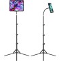 Trípode Soporte, Altura Ajustable hasta 65 Pulgadas, para iPad Pro 12,9, iPad Air Mini, iPhone, Tablet de 4,5 a 13 Pulgadas