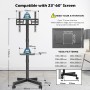 BONTEC Soporte TV Ruedas para TVs 23 a 60 Pulgadas de LED, LCD, OLED Planos y Curvos, Soporte TV Móvil con Inclinables y Estante