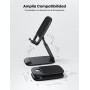 Lamicall Soporte Móvil Mesa, Soporte Teléfono Plegable - Base Móvil Escritorio Ajustable, Soporte Universal para iPhone 16/15