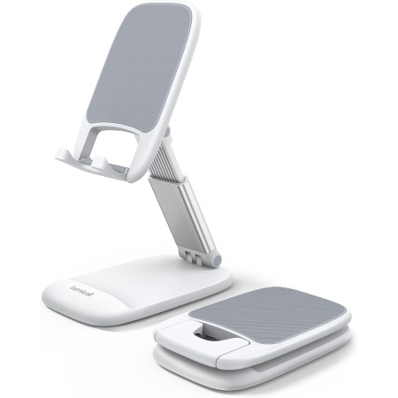 Lamicall Soporte Móvil Mesa, Soporte Teléfono Plegable - Base Móvil Escritorio Ajustable, Soporte Universal para iPhone 16/15