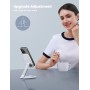 Lamicall Soporte Móvil Mesa, Soporte Teléfono Plegable - Base Móvil Escritorio Ajustable, Soporte Universal para iPhone 16/15