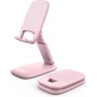 Lamicall Soporte Móvil Mesa, Soporte Teléfono Plegable - Base Móvil Escritorio Ajustable, Soporte Universal para iPhone 16/15