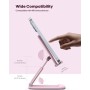Lamicall Soporte Móvil Mesa, Soporte Teléfono Plegable - Base Móvil Escritorio Ajustable, Soporte Universal para iPhone 16/15