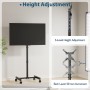 BONTEC Soporte TV Ruedas para Televisores Planos Curvos de 13 a 42 Pulgadas, Soporte Suelo TV con 4 Ruedas, de Altura Ajustable