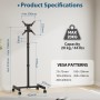 BONTEC Soporte TV Ruedas para Televisores Planos Curvos de 13 a 42 Pulgadas, Soporte Suelo TV con 4 Ruedas, de Altura Ajustable