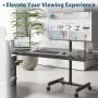 BONTEC Soporte TV Ruedas para Televisores Planos Curvos de 13 a 42 Pulgadas, Soporte Suelo TV con 4 Ruedas, de Altura Ajustable