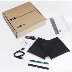 Plástico duro delgado ABS USB 2,0 12,7 mm IDE/PATA a SATA DVD-ROM caja