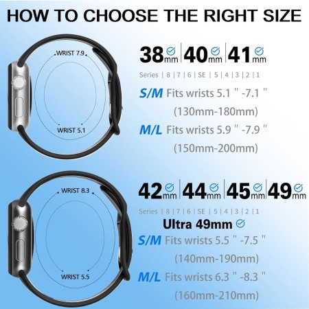 Gulemfy Correa Compatible con Apple Watch Correa - Band 42mm 44mm 45mm 49mm 38mm 40mm 41mm, Deportiva Correa Transpirable