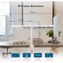 BONTEC Soporte Monitor Doble para Monitor 13-27 Pulgadas LED/LCD, Soporte 2 Monitores Peso Máximo 10KG de Cada Brazo, Giro de