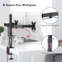 BONTEC Soporte Monitor Doble para Monitor 13-27 Pulgadas LED/LCD, Soporte 2 Monitores Peso Máximo 10KG de Cada Brazo, Giro de