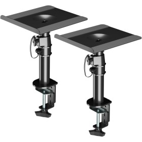 suptek Soporte Altavoces Pie, Soporte Altavoz Universal para Barra de Sonido de Ordenador y Altavoces de Estantería, Giratorio &