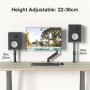 suptek Soporte Altavoces Pie, Soporte Altavoz Universal para Barra de Sonido de Ordenador y Altavoces de Estantería, Giratorio &