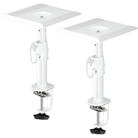 suptek Soporte Altavoces Pie, Soporte Altavoz Universal para Barra de Sonido de Ordenador y Altavoces de Estantería, Giratorio &