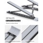 Babacom Soporte Portatil Mesa 5 Ángulos Adjustable, Aleación de Aluminio, Refrigeración Soporte Ordenador Portátil, Plegable