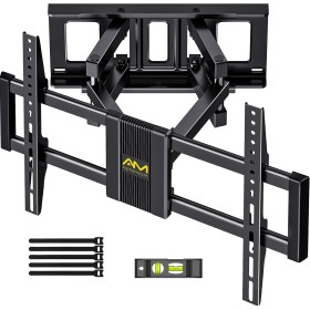 Alphamount Soporte TV Pared Movimiento Completo para Televisores 37 a 75 Pulgadas, Soporte TV Inclinable y Giratorio con Brazos