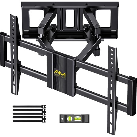 Alphamount Soporte TV Pared Movimiento Completo para Televisores 37 a 75 Pulgadas, Soporte TV Inclinable y Giratorio con Brazos